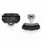 Templar Collection Grey, Black Titanium Faceted Edges Cuff Links, 13X23 MM