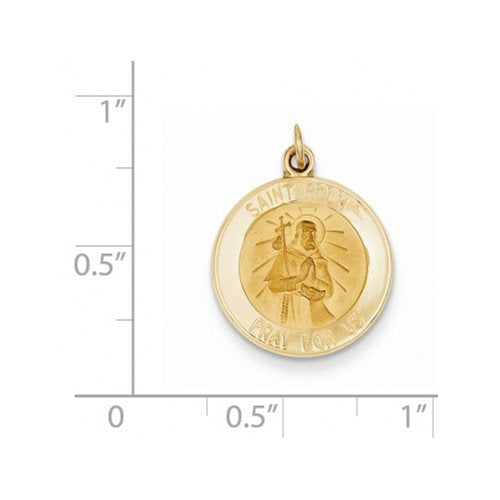 14k Yellow Gold St. Roch Medal Charm (19X12MM)