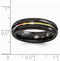 Edward Mirell Black Titanium Grooved Multi-Colored Anodized 6mm Wedding Band, Size 12