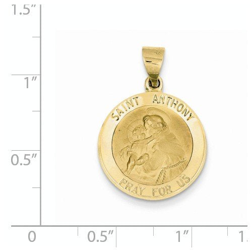 14k Yellow Gold Saint Anthony Medal Pendant (27X19MM)