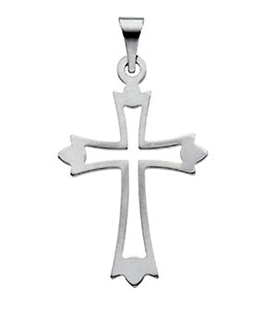 Patonce Cross 14k White Gold Pendant