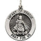 Sterling Silver Round Infant of Prague Medal Necklace, 18" (18 MM)