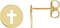 Pierced Cross 14k Yellow Gold Stud Earrings (7.90X7.90 MM)