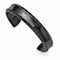 Men's Templar Collection Black Titanium 14mm Faceted Edges Cuff Bangle Bracelet