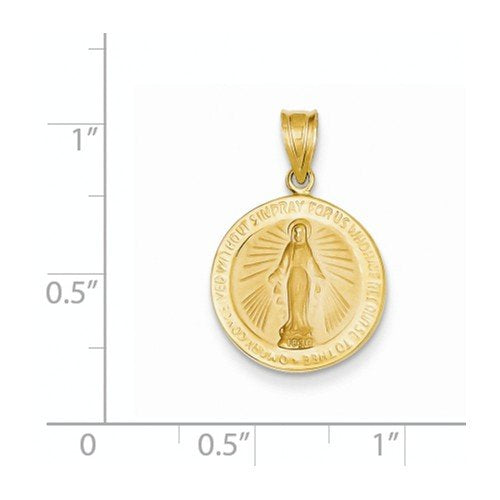 14k Yellow Gold Miraculous Medal Pendant (23X15MM)