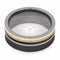 The Men's Jewelry Store (Unisex Jewelry) Whiskey Barrel Wood, 14k Yellow Gold 8mm Sandblasted Titanium Comfort-Fit Band