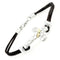 Engraved Cross with Black Band Bracelet, 12k Green and Rose Gold Black Hills Gold Motif, 7"