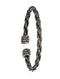 Men's Thorn Collection Gray Titanium Cable with Cast Cuff Bangle Bracelet, 7"