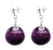 Rain Collection Black Ti, Sterling Silver Anodized Pink and Purple Dangle Earrings