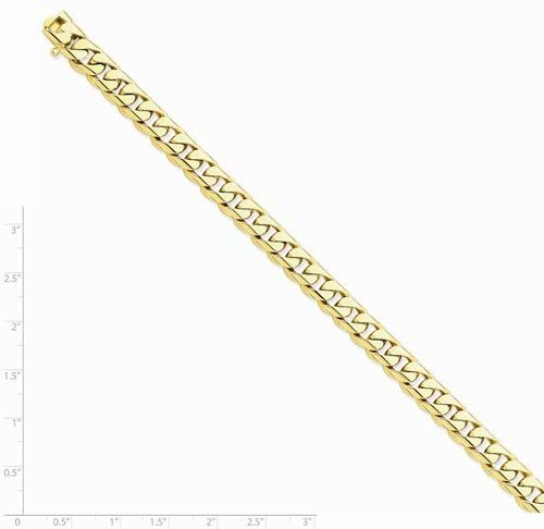 Men's 14k Yellow Gold 8.75mm Rounded Cuban Link Bracelet, 9 Inches