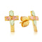 Cross Post Earrings, 10k Yellow Gold, 12k Green and Rose Gold Black Hills Gold Motif