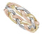4.75mm 14k Yellow, White and Rose Gold Tri-Color Hand Woven Band, Sizes 5 to 12.5