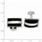 Sterling Silver Mother Of Pearl and Onyx Square Cuff Links
