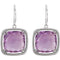 Two-Sided 31.50 Ctw Checkerboard Rose De France Quartz Sterling Silver Earrings