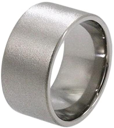 Frosted 13mm Comfort-Fit Titanium Wedding Band, Size 14