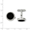 Black IP-Plated Stainless Steel Circle Cuff Links, 18MM