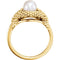 White Freshwater Cultured Pearl Beaded Ring, 14k Yellow Gold (6-6.5MM)