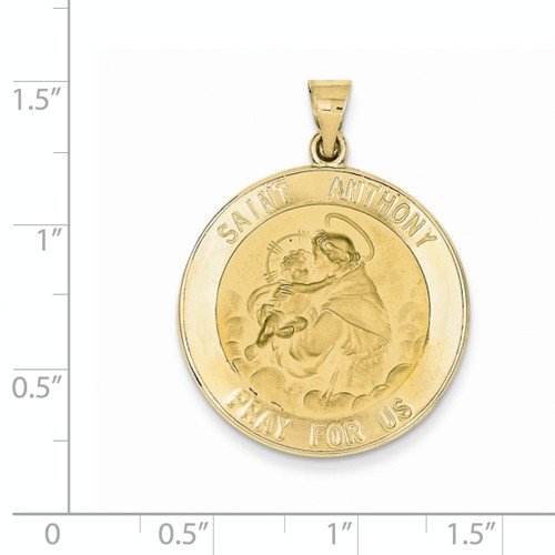 14k Yellow Gold St. Anthony Medal Pendant (28X25MM)