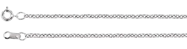 Platinum 1.5mm Solid Cable Chain, 16"