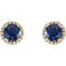 Chatham Created Blue Sapphire and Diamond Earrings, 14k Yellow Gold (0.16 Ctw, G-H Color, I1 Clarity)