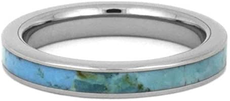 The Men's Jewelry Store (Unisex Jewelry) Turquoise 3mm Titanium Comfort-Fit Wedding Band, Size 12.25