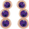 Amethyst Three-Stone Ear Climbers, 14k Rose Gold
