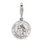 Rhodium-Plated Sterling Silver St. Christopher Medal Charm Pendant (37X14 MM)