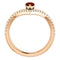 Mozambique Garnet Pear and Diamond Chevron 14k Rose Gold Ring (.145 Ctw,G-H Color, I1 Clarity)