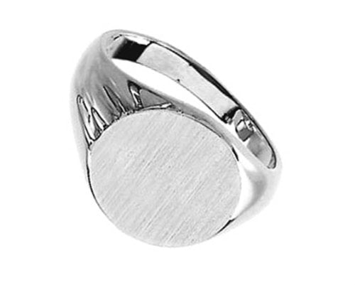 Mens Sterling Silver Flat Top Signet Ring, Size 10.5