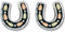 Antiqued Horseshoe Earrings, Sterling Silver, 12k Green and Rose Gold Black Hills Gold Motif