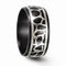 Edward Mirell Black Titanium and Sterling Silver Cobblestone 10mm Wedding Band