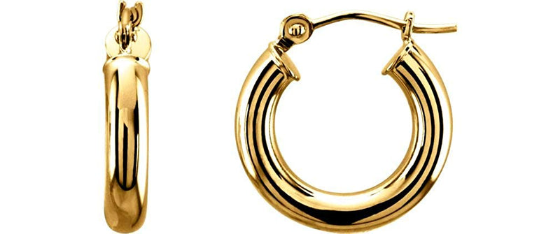 Tube Hoop Earrings, 14k Yellow Gold (25mm)