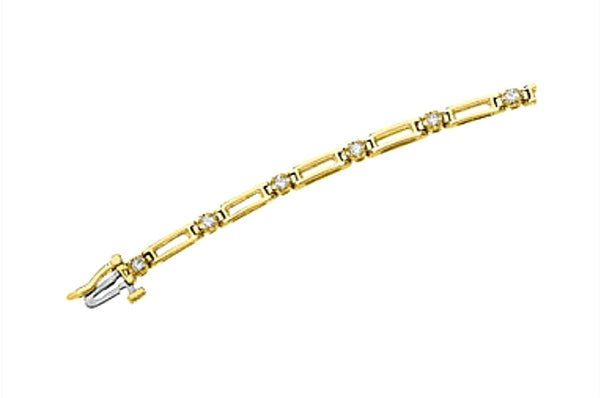 Diamond Line Bracelet, 14k Yellow Gold, 7" (.38 Cttw, GH Color , I1 Clarity )