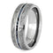 The Men's Jewelry Store (Unisex Jewelry) Gibeon Meteorite, Blue Mokume Gane 7mm Titanium Comfort-Fit Wedding Band, Size 12