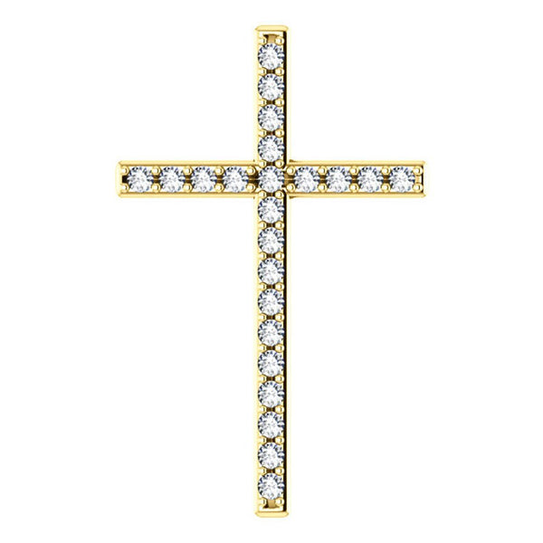 Diamond Cross 14k Yellow Gold Pendant (.50 Ctw, G-H Color, I1 Clarity) (1.75 MM)