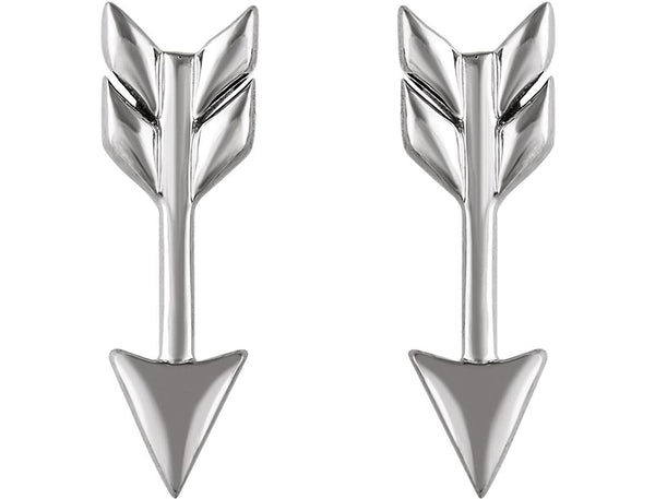 Satin-Finish Arrow Earrings, Rhodium-Plated Sterling Silver