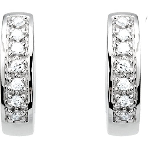 Diamond Hoop Earrings, 14k White Gold (1/6 Ctw, Color GH, Clarity SI1)