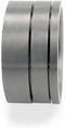 Wide Three Satin Brushed Interchangeable Comfort-Fit Titanium Bands, Size 8.25