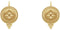 Inlaid Beaded Lever Back Round Earrings, 14k Yellow Gold