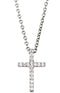 Petite Diamond Church Cross Rhodium-Plated 14k White Gold Necklace, 18" (.25 Cttw, GH Color, I1 Clarity)