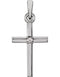 Diamond Inset Cross Rhodium-Plated 14k White Gold Pendant (.015 Ct, G-H Color, I1 Clarity)