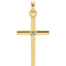 Blue Zircon Inset Cross 14k Yellow Gold Pendant (22.65x11.4MM)