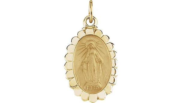 14k Yellow Gold Miraculous Medal (17x11 MM)