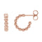 Beaded J Hoop Earrings, 14k Rose Gold (12mm)