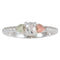 Diamond Illusion Granulated Petite Band, Sterling Silver, 12k Rose Gold, 12k Green Gold Black Hills Gold Motif, Size 10