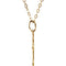 Boys and Girls 14k Yellow Gold Milgrain Fleur de Lis Cross Necklace, 16"