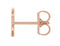 Initial Letter 'R' 14k Rose Gold Stud Earring (Single Earring)