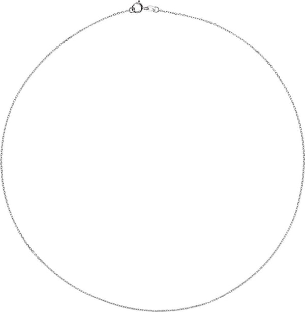 Sterling Silver 1mm Solid Diamond-Cut Cable Chain Necklace
