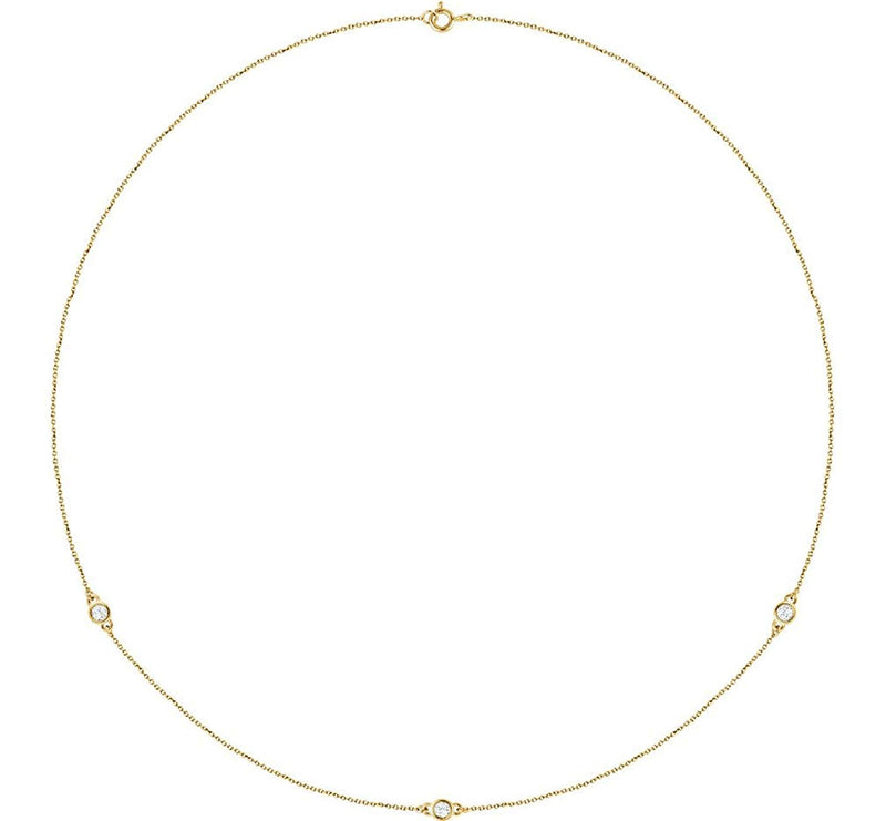 Diamond Solitaire 14k Yellow Gold Pendant Necklace, 18" (1/4 Cttw)