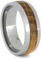 Whiskey Barrel Oak Wood 8mm Titanium Comfort-Fit Wedding Band